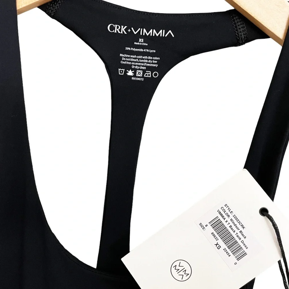 NWT Vimmia x CRK T Back Tank Midi Dress Black - Picture 5 of 5